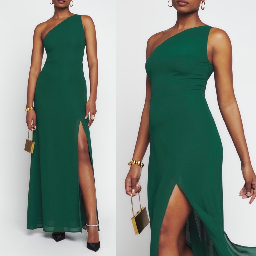 NWT Reformation Evelyn Dress in Emerald Green Size 2
